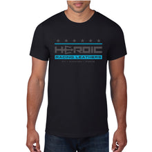 Load image into Gallery viewer, HEROIC Motorcycle Road Racing Black / Teal TShirt