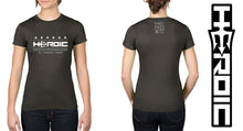 Load image into Gallery viewer, HEROIC Women's Grey & White Logo TShirt