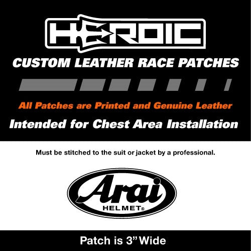 arai helmet measurements HEROIC Printed Leather Patch