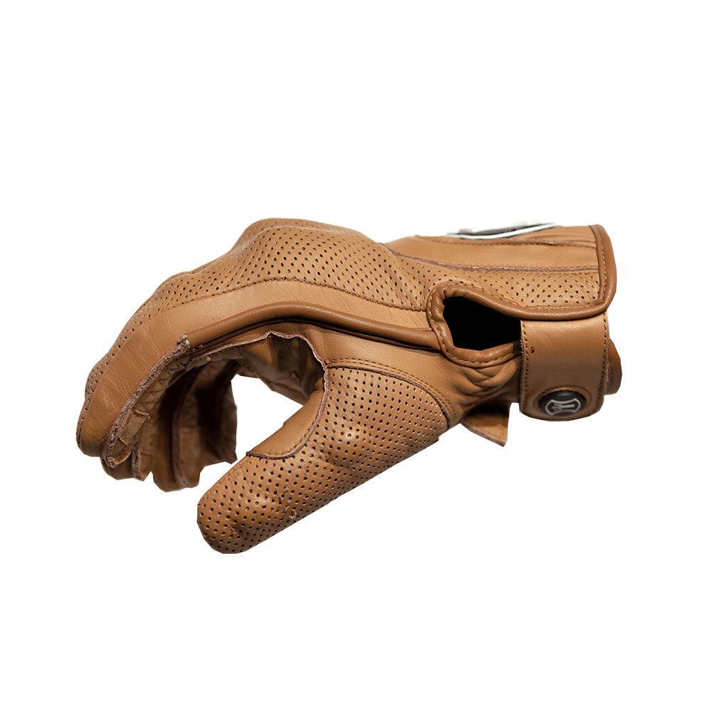 Tan Leather Motorcycle Gloves